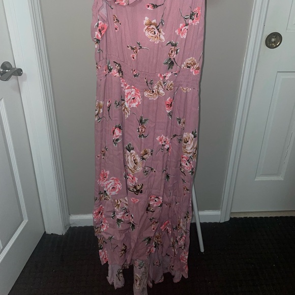 Pink flower one shoulder frills, spaghetti strap, very comfortable, never worn! - Picture 4 of 4
